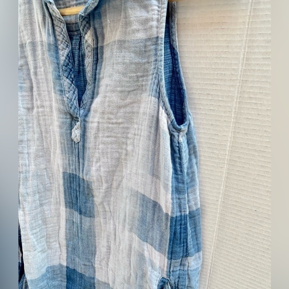 Anthropologie Cloth & Stone Colour Slip On Cotton Short Sleeveless Dress Pockets - Picture 9 of 9